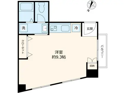 ヒルサイド白山(1K/2階)の間取り写真