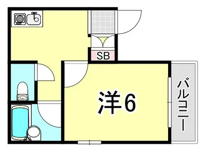 ファニーコートS(1K/4階)の間取り写真