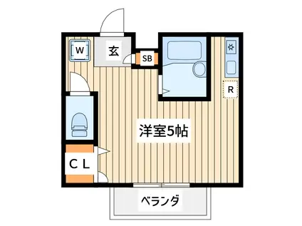 ボヌールあさひ(ワンルーム/1階)の間取り写真