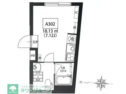 ORGO VITA 凛 A棟(ワンルーム/2階)の間取り写真