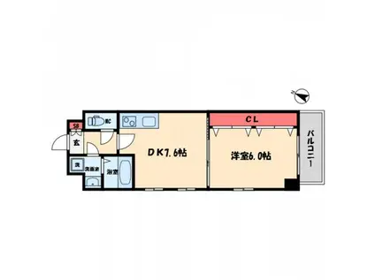 ビエラ江戸堀(1DK/11階)の間取り写真