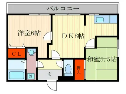 N・GREAT(2DK/3階)の間取り写真