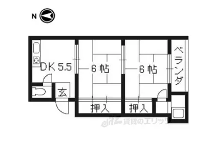 富士マンション(2DK/2階)の間取り写真