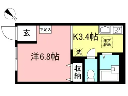 ドエル世田谷(1K/1階)の間取り写真