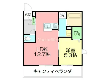 サフィール湘南(1LDK/3階)の間取り写真