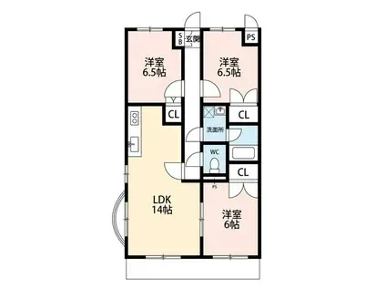 ヴィルフォーレ・アマノ(3LDK/4階)の間取り写真