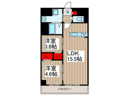 さがみLTレジデンス(2LDK/4階)の間取り写真