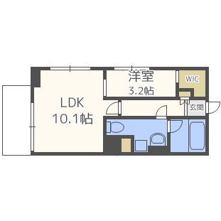 パークレジデンシャル博多(1LDK/12階)の間取り写真