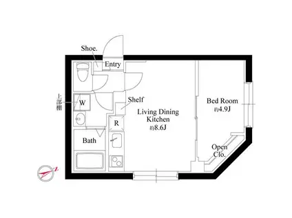 CASA PIAZZA 西日暮里(1LDK/1階)の間取り写真