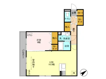 リュエルSAKUMA(1LDK/3階)の間取り写真