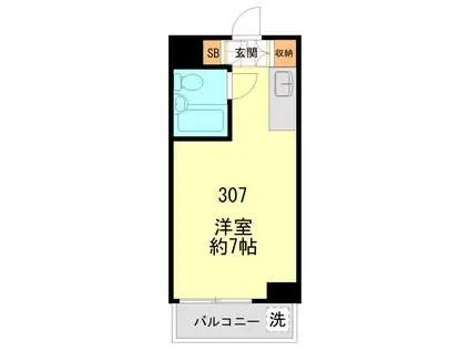 新大塚タウンプラザ(ワンルーム/3階)の間取り写真