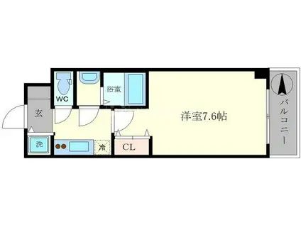 サムティ本町橋IIメディアス(1K/7階)の間取り写真