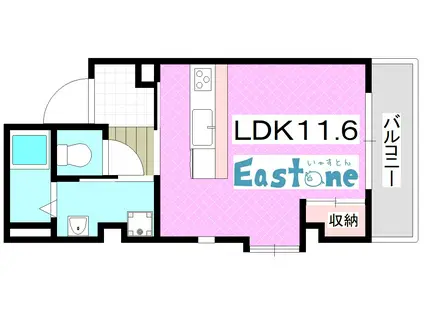 IRISSPAIRA与次郎TERRACE(ワンルーム/2階)の間取り写真