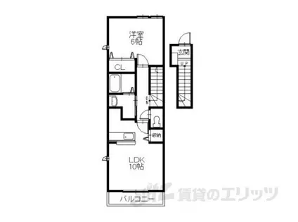 ヴィラブルーレイク1(1LDK/2階)の間取り写真