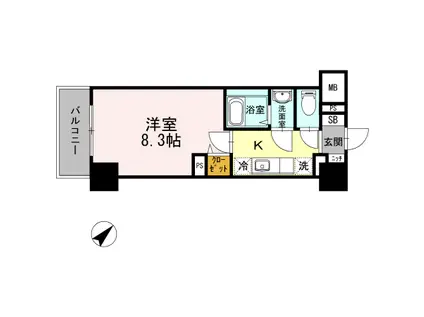 JP NOIE 早稲田 ジェーピーノイエ早稲田(1K/2階)の間取り写真