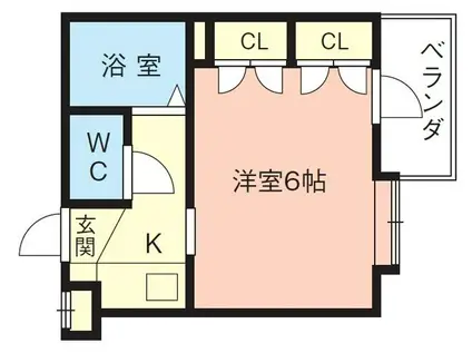 ヴィラ土佐町(1K/1階)の間取り写真