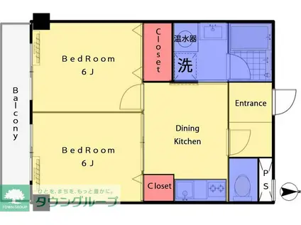 マンション芝公園(2DK/8階)の間取り写真