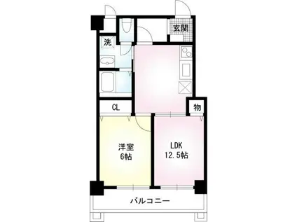 金津賀第5ビル(1LDK/2階)の間取り写真