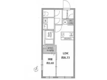 プライムブリス文京春日(1LDK/5階)の間取り写真
