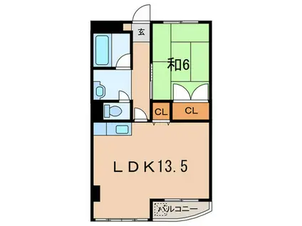 高橋マンション(1LDK/1階)の間取り写真
