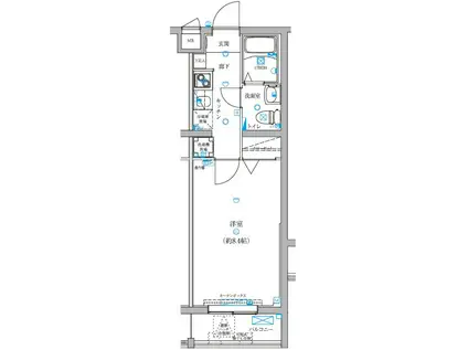 グランドエグザ親水公園I(1K/4階)の間取り写真