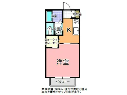 ハウスハイマート B棟(1K/1階)の間取り写真