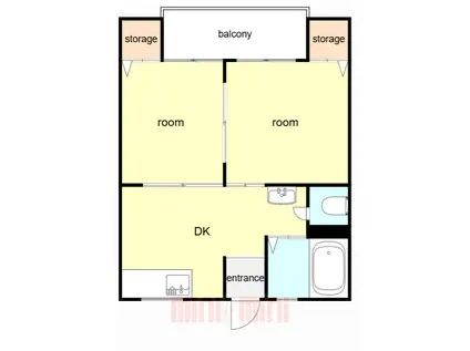 なぎさマンション(2DK/4階)の間取り写真