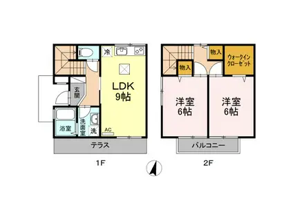 アビタ 東南西 館(2SLDK/1階)の間取り写真