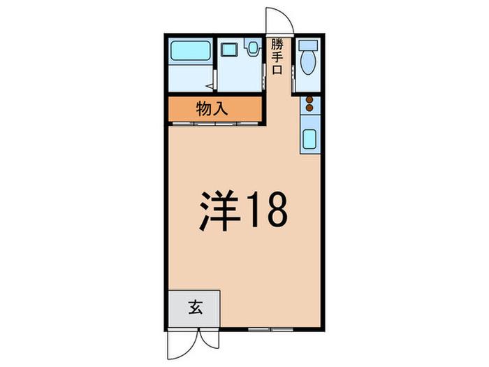 第2ハイツフジ(ワンルーム/1階)の間取り写真