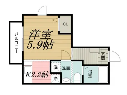 VIA DER VENTO(1K/3階)の間取り写真