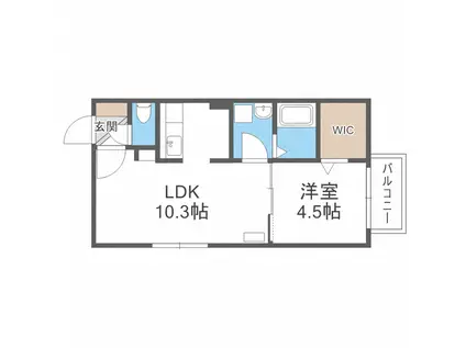 セブンスコート琴似 SEVENS COURT KOTONI(1LDK/4階)の間取り写真