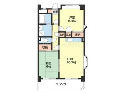 メゾン山水(2LDK/3階)の間取り写真