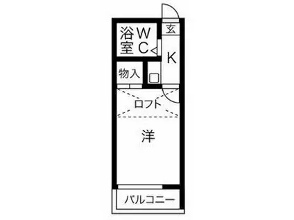 サザンクロス北内(1K/2階)の間取り写真