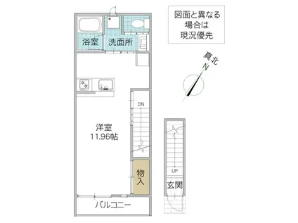 レーガベーネ渡里(ワンルーム/2階)の間取り写真