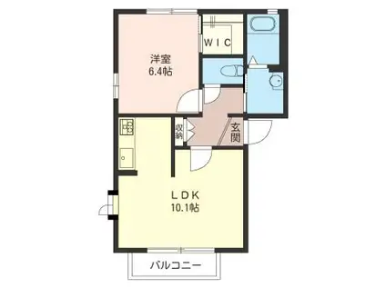 PREJIDENT COURT B(1LDK/2階)の間取り写真