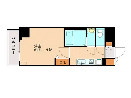 CREST TAPP DITA 神戸西パークフロント(1K/2階)の間取り写真