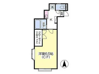 グランプレオ(1K/1階)の間取り写真