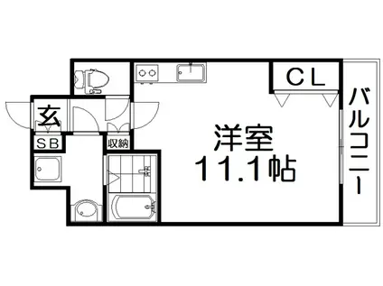 ラ・ヴィータローザ 松栄(ワンルーム/4階)の間取り写真