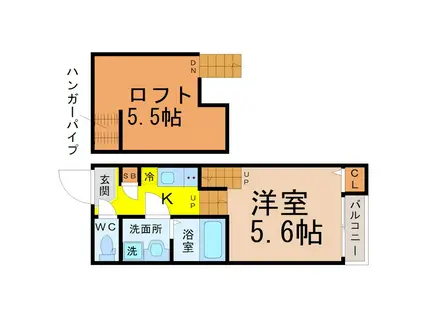 フォレストKC(1K/1階)の間取り写真