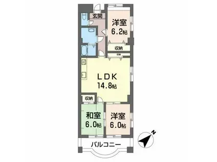 BARI HILLS(3LDK/2階)の間取り写真