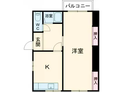 小用荘(1LDK/2階)の間取り写真