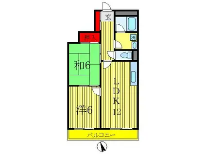 グランドール(2LDK/3階)の間取り写真