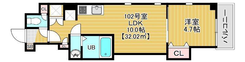 COTE DOR SOGA(1LDK/1階)の間取り写真