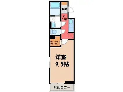 ブッシュ クローバー VII(1K/1階)の間取り写真