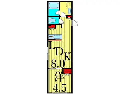 MS LABEL 西日暮里(1LDK/1階)の間取り写真