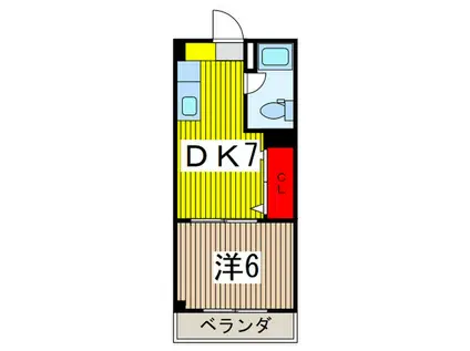 岸町八番館(1DK/4階)の間取り写真