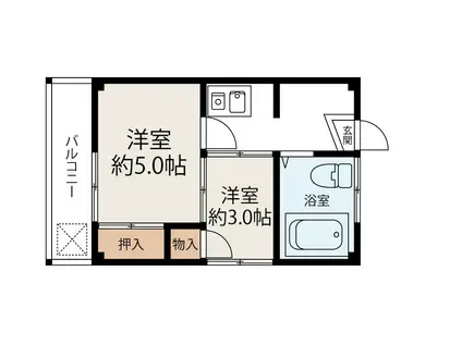 シャトレハタノマンション(2K/3階)の間取り写真