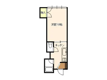 カーサ和光(1K/1階)の間取り写真