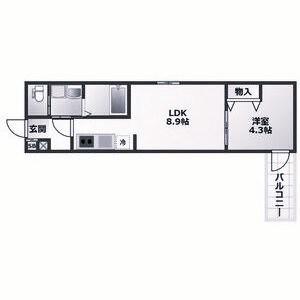 ALEGRIA垂水(1LDK/1階)の間取り写真