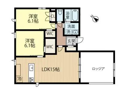 VIE NOUVELLE宮本町(2LDK/2階)の間取り写真